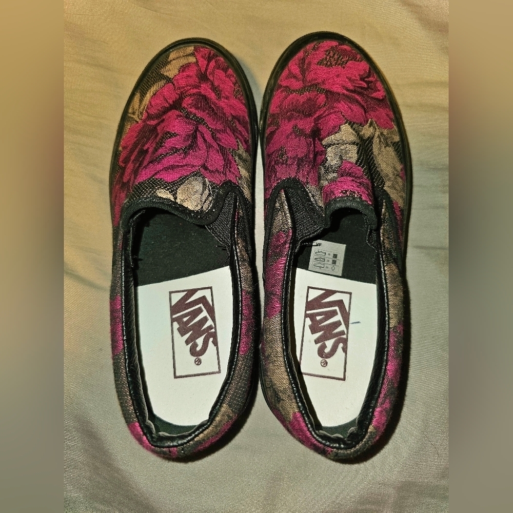 Vans Womens Anaheim Factory Classic Slip-On 98 DX Roses Size 5.5 W or 4.0 M - Picture 4 of 9